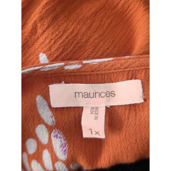 Maurices Boho Floral Peasant Top Lightweight Flowy Blouse Womens Size 1X - Picture 4 of 6